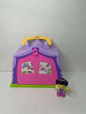 Fisher-Price Little People 2009 Pink Camping Tent Playset with Figure